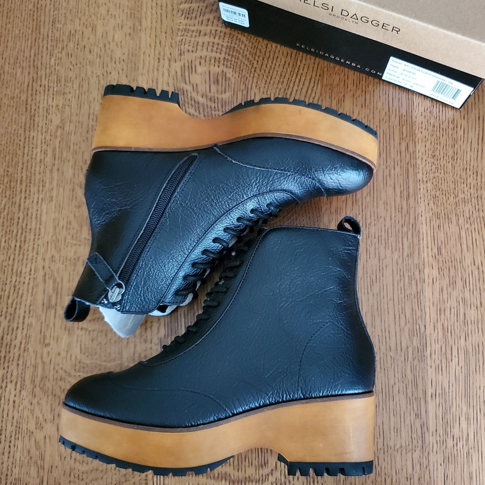 Kelsi Dagger Brooklyn Wise Lace-up Clog Boots - black - Picture 8 of 12